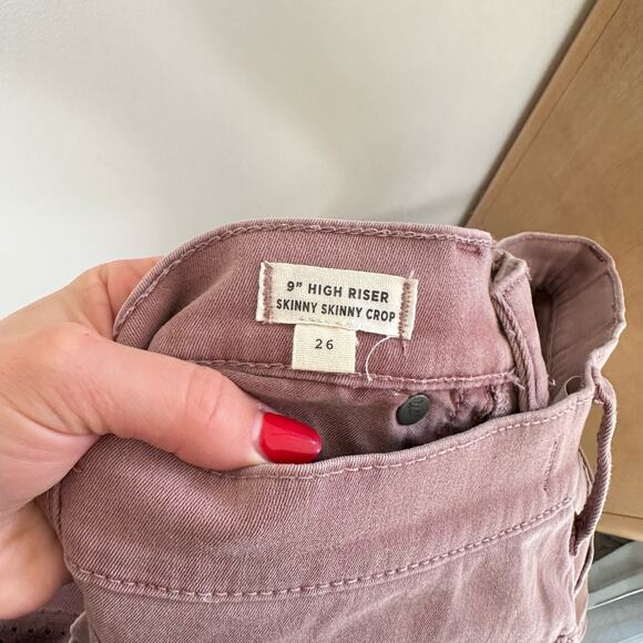 Madewell 9” High Riser Skinny Skinny Crop Jeans in Pink  G1592 - Picture 7 of 8